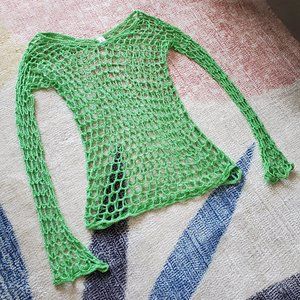 Y2K neon green net shirt